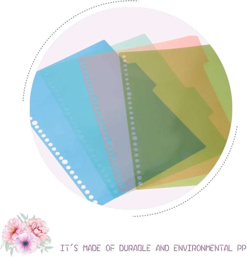 B5 26 Hole Insertable Tab Dividers 10 Sets Colorful Page Indexes Binder Inserts - Image 5